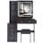 37-Inch Vanity Table Set With Sliding LED Mirror, AC/USB Sockets, Hair Dryer Stand, And Cushioned Stool-1451705573