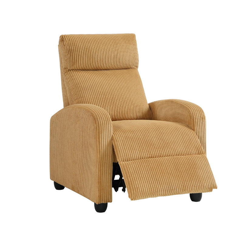 Fauteuil inclinable manuel en velours côtelé avec structure en bois Pary