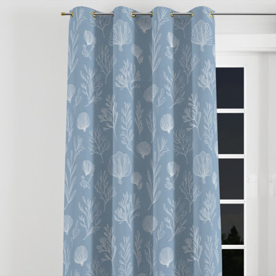 Rideaux Coastal pour chambre à coucher - Rideau à œillets à motif de plage de corail abstrait - 1 panneau