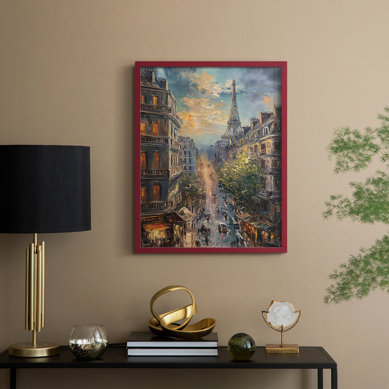 LANDSCAPES Series CECXCIV, reproduction encadrée - bois massif, Rouge, H 15 po x l 12 po