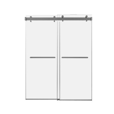 Abegayle 59'' - W x 76'' H Door Frameless Shower Door with