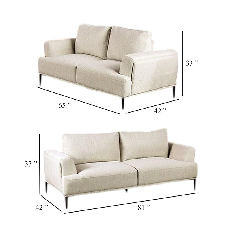 Batty Sofa And Loveseat Set, Adjustable Back, Brown