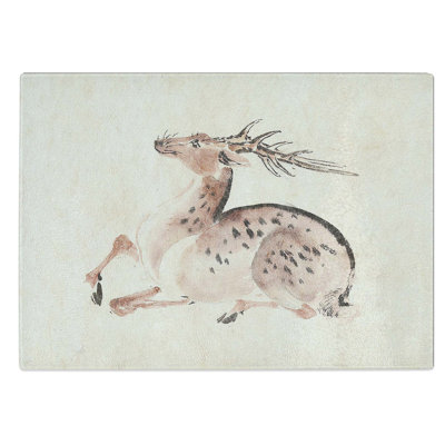 Tempered Glass Resting Stag by Kawanabe Kyosai Chopping Board