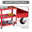 Chariot utilitaire à 3 niveaux, chariot de service en acier robuste avec roulettes verrouillables à 360 degrés, chariot à outils sur roulettes à 3 tablettes pour garage, atelier, atelier, cuisine