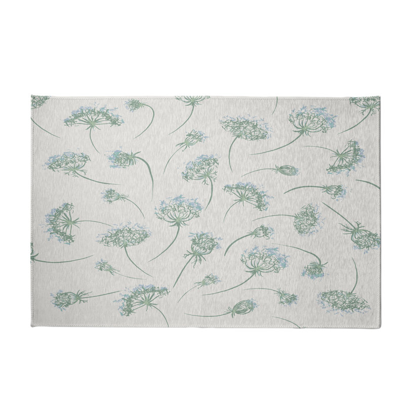 Tapis décoratif vert floral alvordton, Rectangle 2 pi x 3 pi