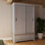 Joulon 2 Door Combination Sliding Wardrobe. Solid Wood. Oak Top. 1 Drawer OR 2 Drawer.-2101342414-2101342449