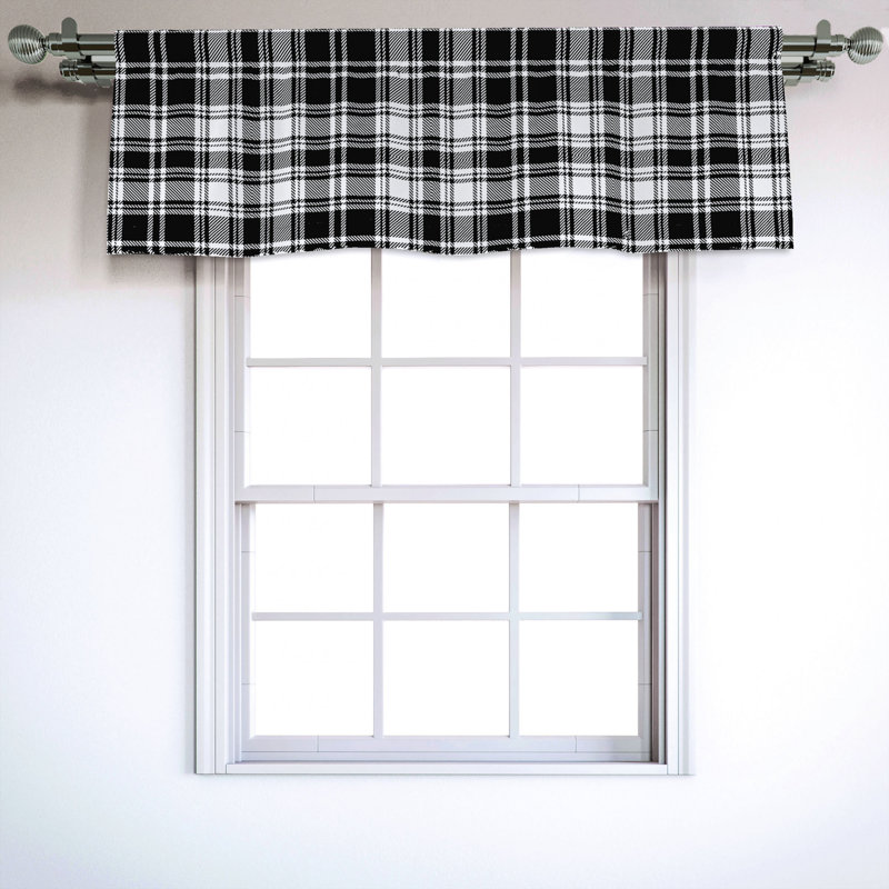 Sateen Plaid Ruffled Window Valance