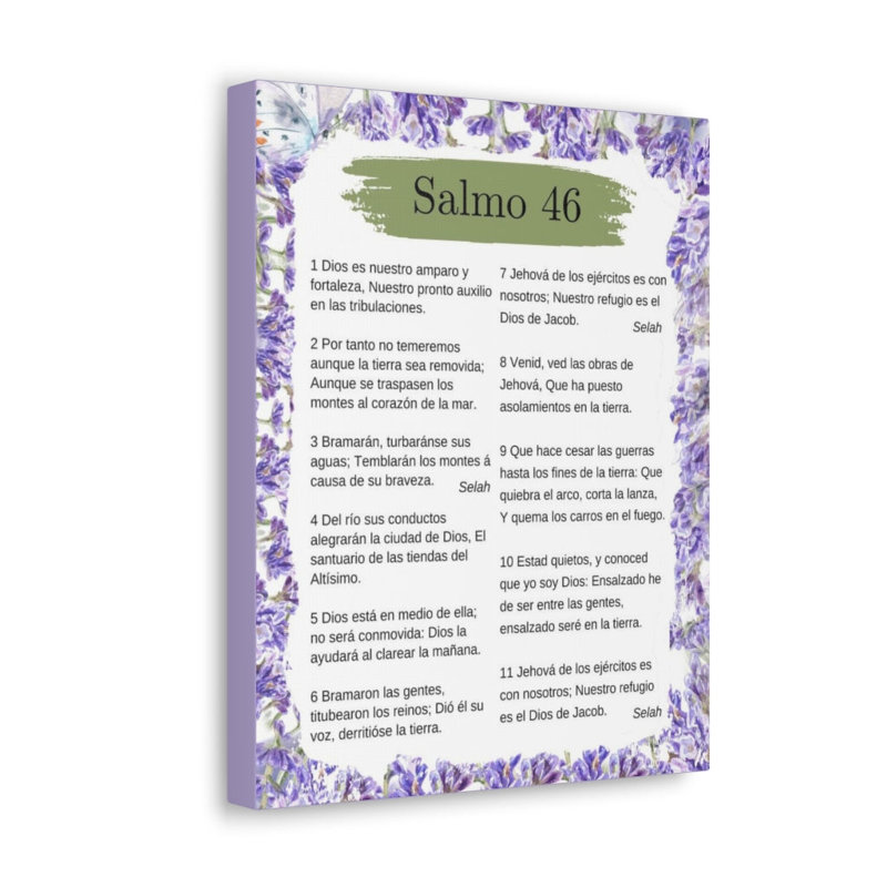 Art textuel sur toile tendue Salmo 46, H 14 po x l 11 po x P 1,25 po