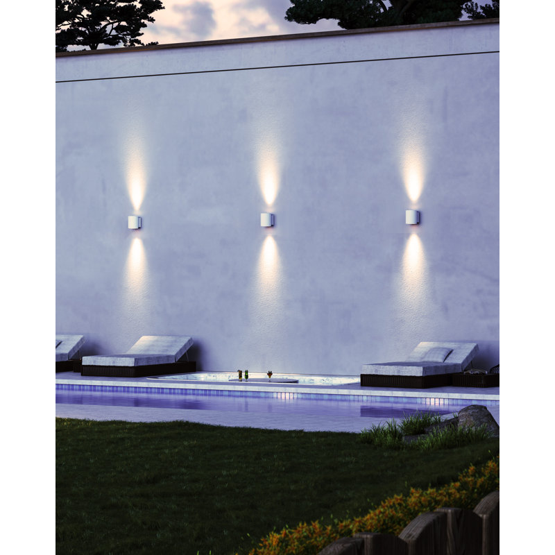 Nordic LED Flush Mounted Sconce, 4.63" H x 4.63" W x 3.38" D, White, 5 W