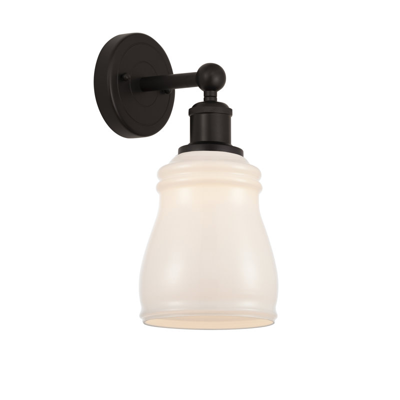 Cascades Steel Armed Sconce, White, Oil Rubbed Bronze
