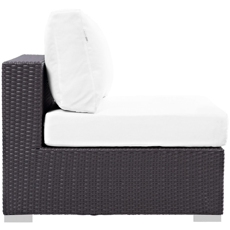 Chaise de terrasse sans accoudoirs avec coussins Convene, Blanc