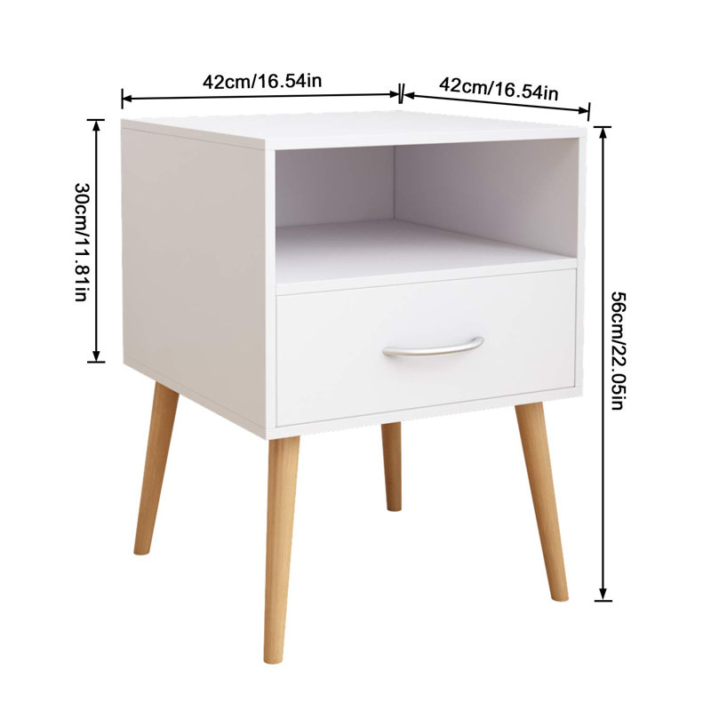 Cascade 106.68cm W Bedside Table, White