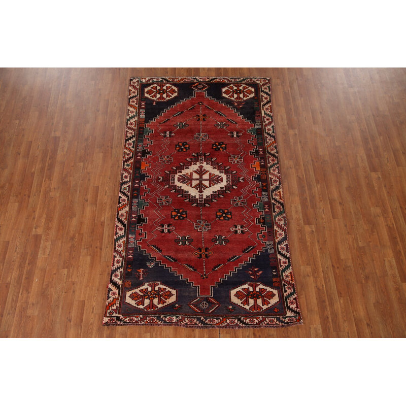 Tapis traditionnel en laine à motif géométrique 5 x 8