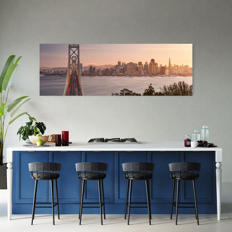San Francisco, paysage urbain abstrait, art mural, H 60 po x l 20 po