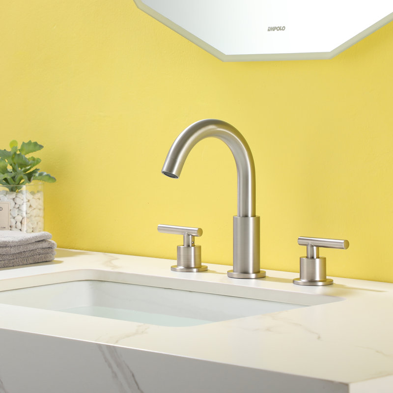 Widespread 2-handle Bathroom Faucet, Brushed Nickel