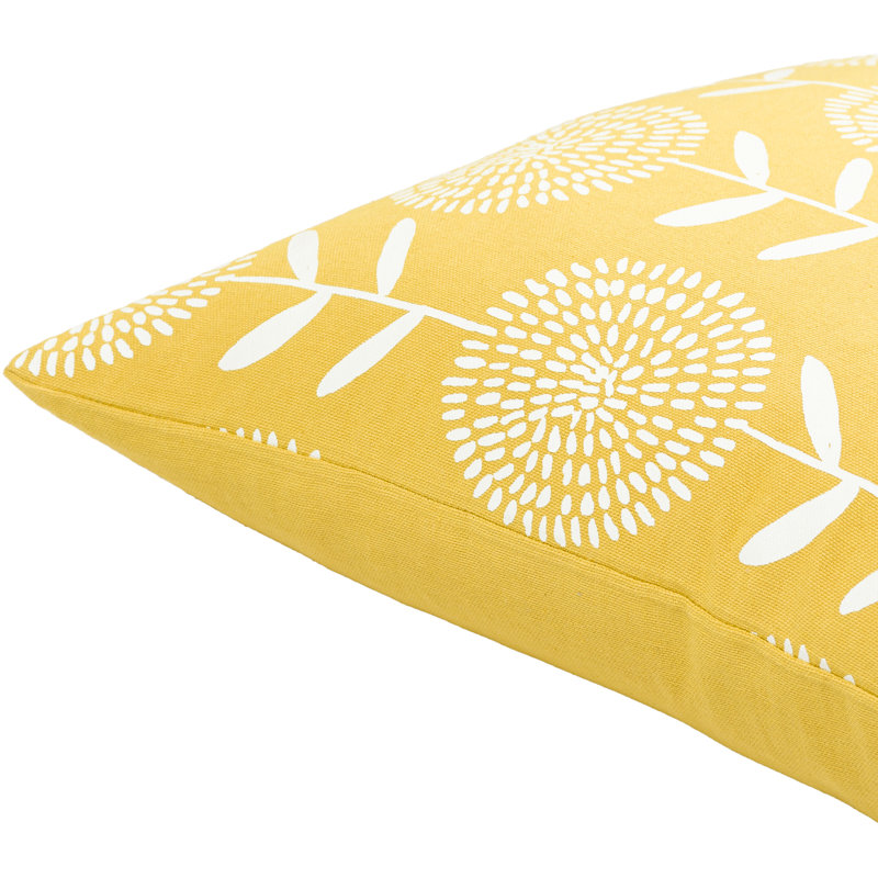 Lachen Pillow Cover, 20" x 20", Yellow/White