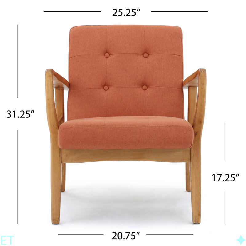 Fauteuil club Mid Century, Orange