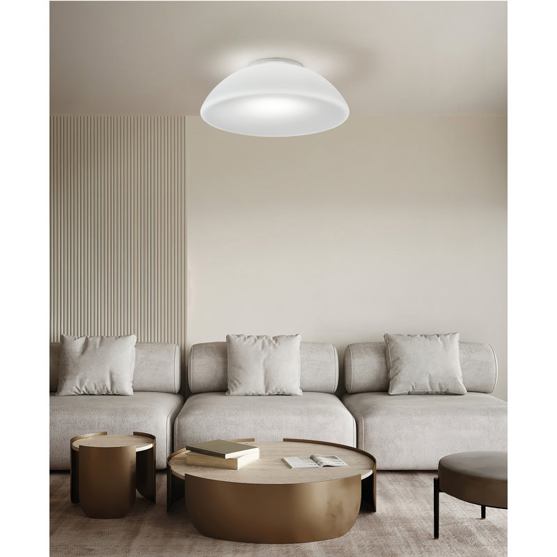 Infinita Ceiling/Wall Lamp 36 White Matt Glossy White E26 Ul, 2 Lights, 5" H x 14" W x 14" D