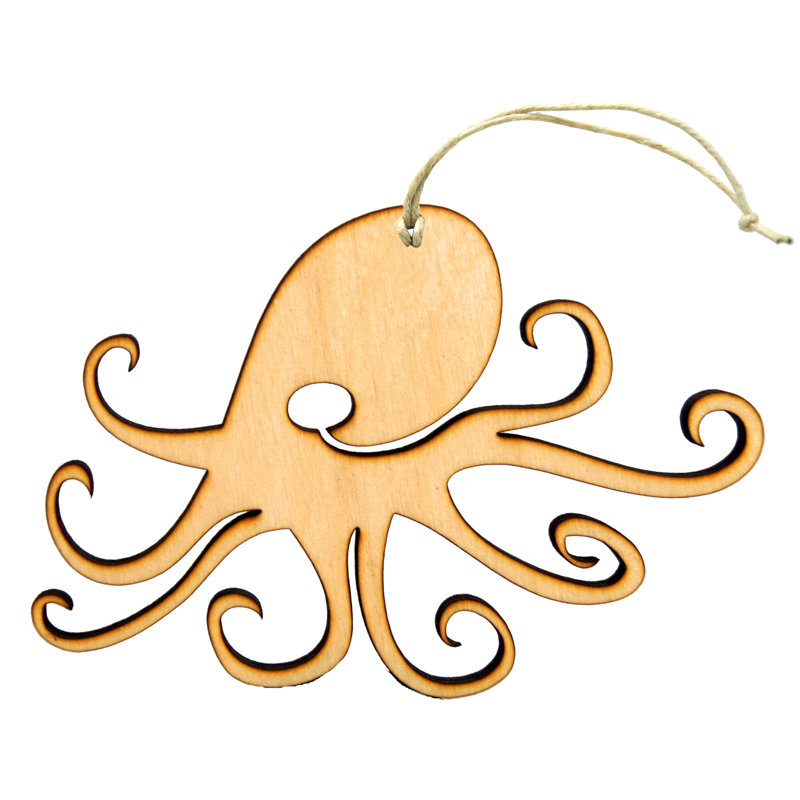 5'' Handmade Wood Animals Holiday Shaped Ornament