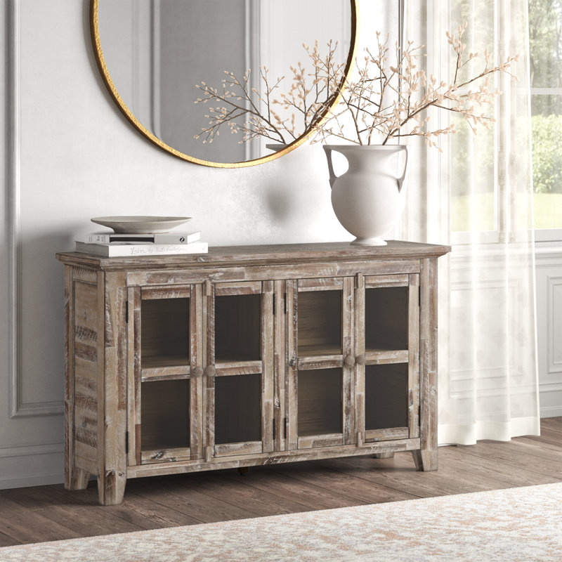 Knorr 54" Acacia Solid Wood Sideboard, Gray Wash