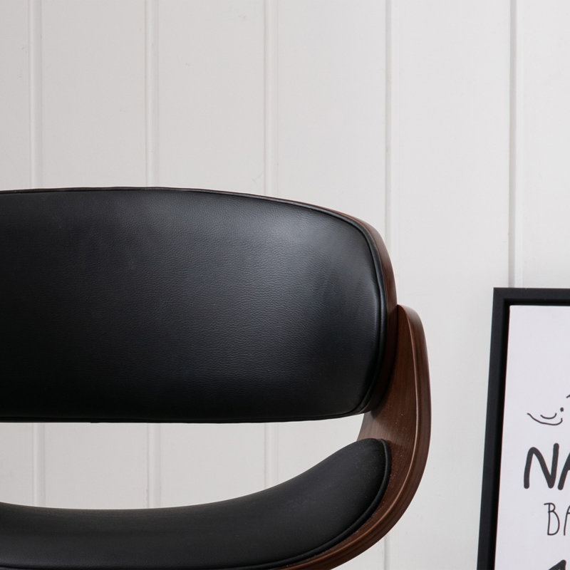 Chaise d'appoint Caydince, Similicuir noir