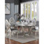 Ensemble de salle à manger formel, ensemble de 7 pièces, table de salle à manger de couleur argentée, chaises latérales 6X