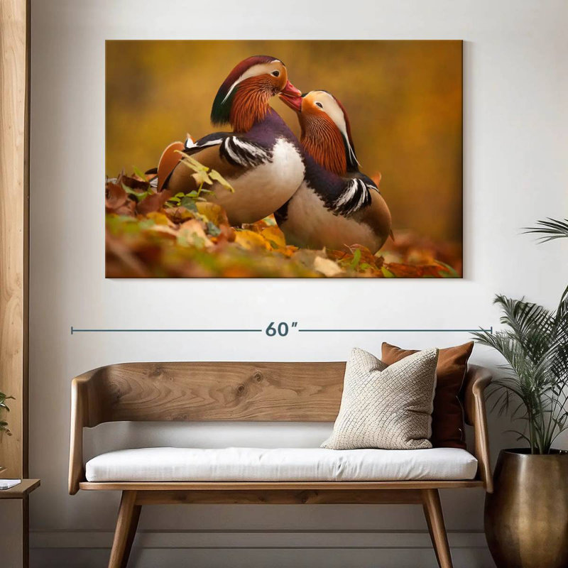 Brampt Loving Mandarin Ducks, 34" H x 51" W