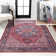 Sarok Ornate Medallion Machine-Washable Red/Black/Blue Rug