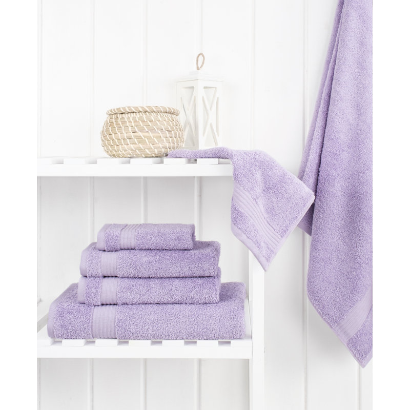 Ensemble de serviettes de bain luxueuses 100% coton turque 6 pièces, très doux et absorbant, Lilas