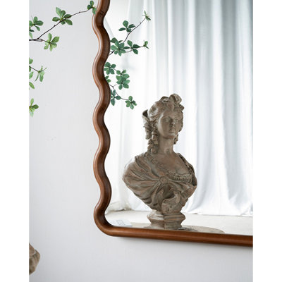30X1.5X55" Arch Wood Mirror With Unique Frame