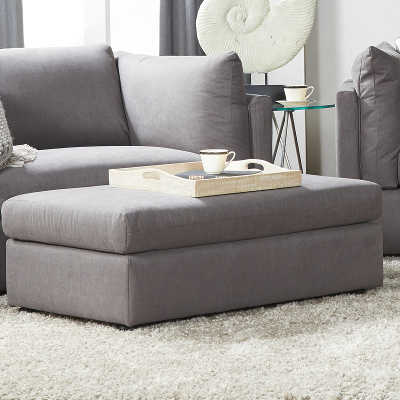 Repose-pieds de salon en tissu, Gris carbone