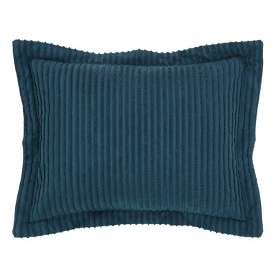 Jullian 100% Cotton Tufted Pillow Sham, Modern Stripe Design, Soft Breathable Decorative Cover, OEKO-TEX Certified, Machine Washable, Standard (21" x 27"), Teal, All-Season