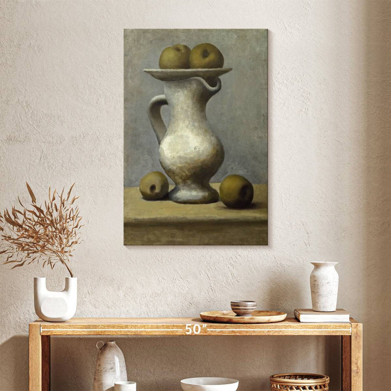 Nature morte avec pichet et pommes, 36" H x 24" W