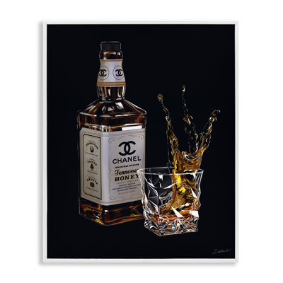 " Splashing Liqueur Glam Whiskey Bottle " by Ziwei Li