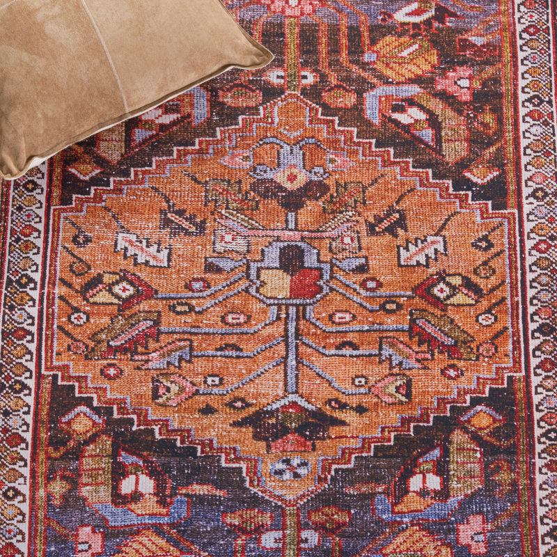 Tapis bleu marine / rouille Gullion Southwestern, Rond 4 pi