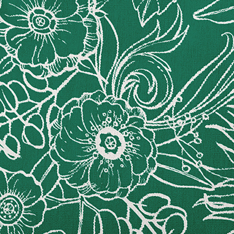 Cuban Flare Floral Reversible Throw Pillow, Meadow Green