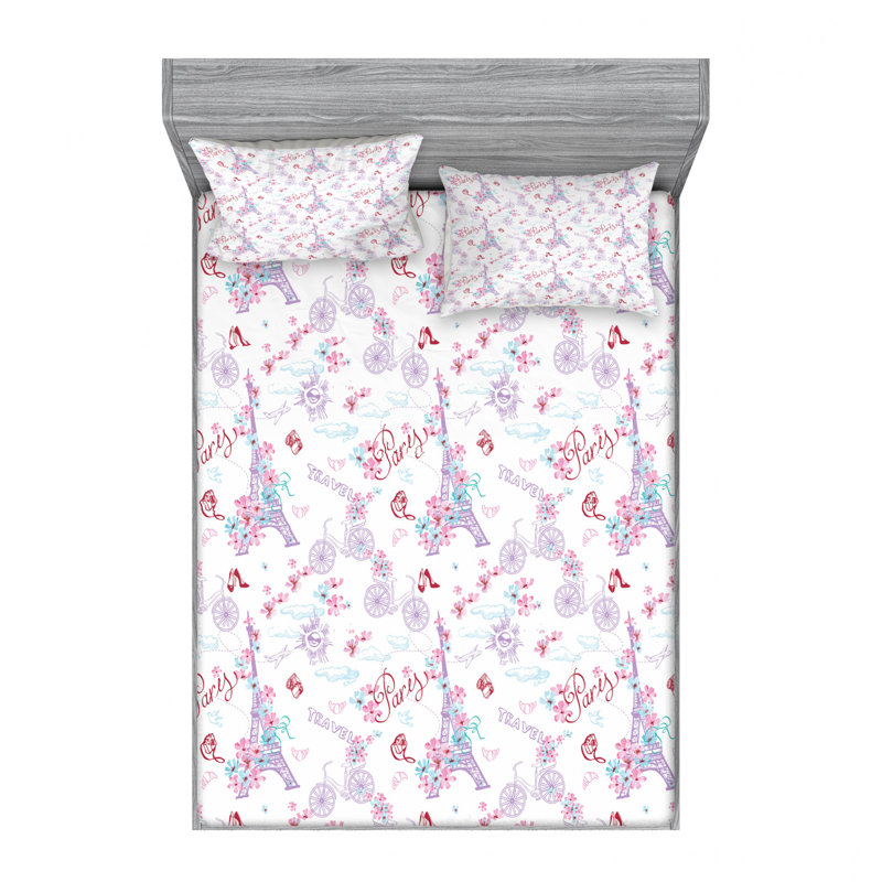 Microfiber Sheet Set, Queen Sheet Set with Fitted Sheet