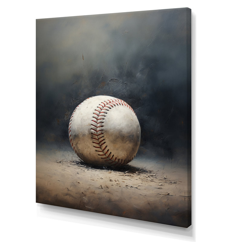 Travaris Baseball Subtle Strikeout - Sport Baseball Wall Art Decor, H 32 po x l 24 po x P 1 po, Toile tendue