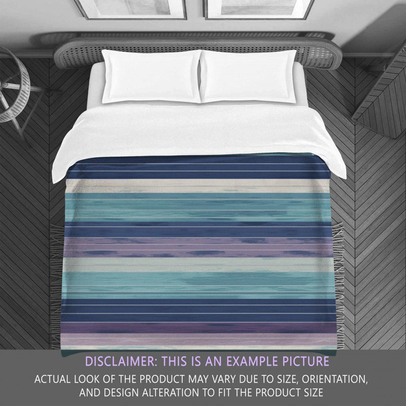 Horizontal Stripes Bedding Striped Comforter Blue, Édredon très grand