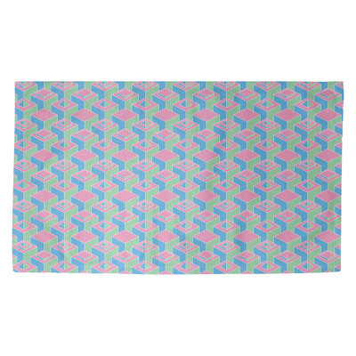 Gratte-ciel rose/bleu/vert Tapis décoratif