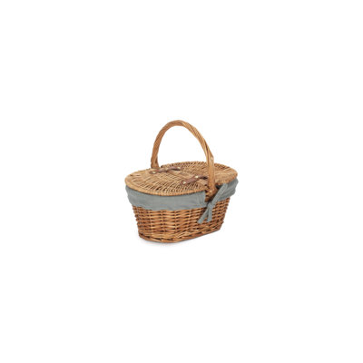 Wicker Child Sized Picnic Basket with Lining