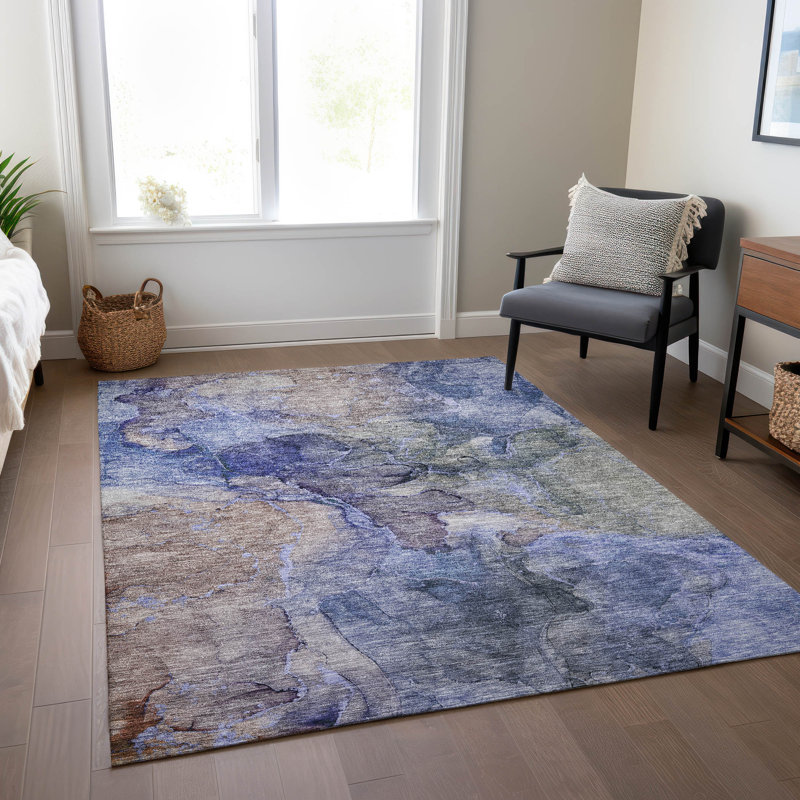 Killingly Washable Abstract Indoor / Outdoor Rug, Rectangle 2'6" x 3'10"