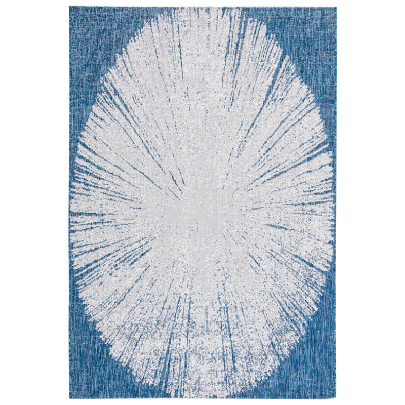 Tapis d'intérieur / extérieur Courtyard Performance Abstract, Rectangle 6 pi 7 po x 9 pi 6 po