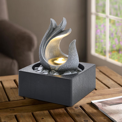 Lenna Weather Resistant Table Top Fountain with Light