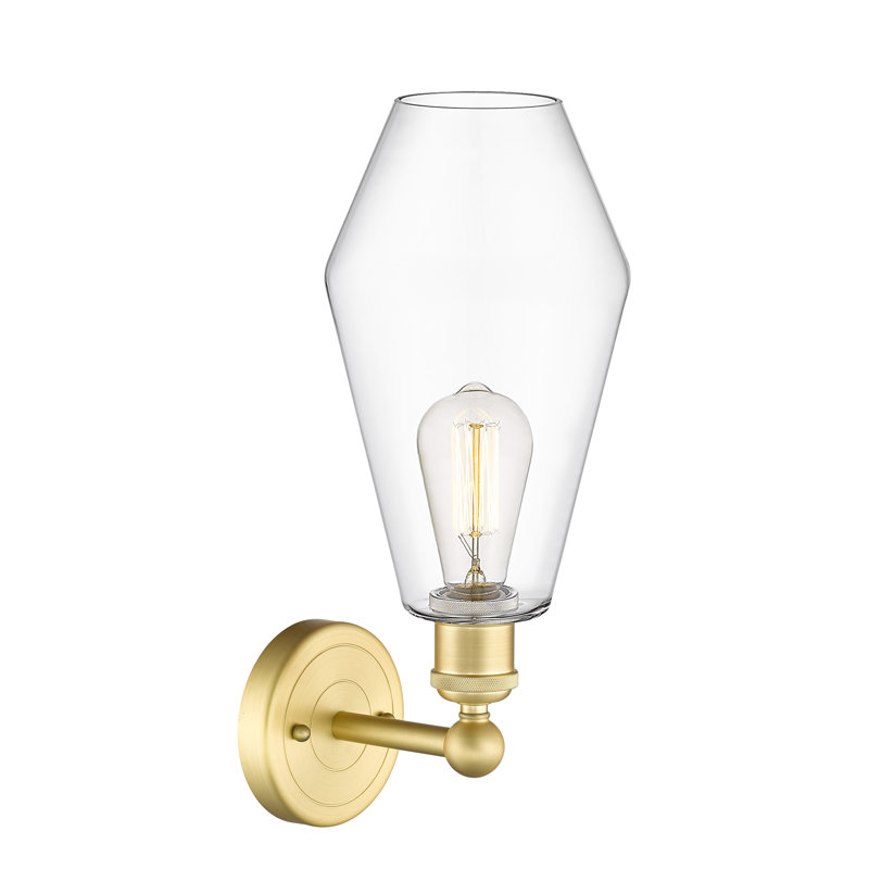 Amylea Armed Sconce, Clear, Satin Gold
