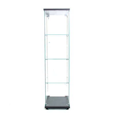 Vitrine en verre trempé, armoire à vin, armoire de rangement, classeur, avec bande lumineuse à DEL Bluetooth, serrure sur la porte, équipée en fonte, facile à déplacer, pour le salon, la chambre à coucher, le couloir, le bureau