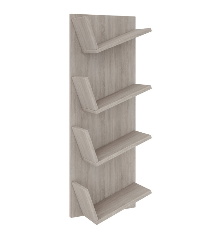 H Media Shelves, Beige, 180cm H x 33cm W x 16cm D