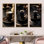 «Black Coffee Espresso Eclipses», ensemble de 4 reproductions d'art sur toile