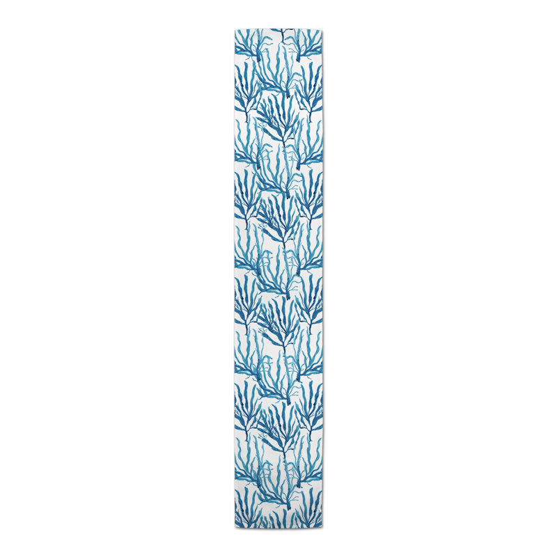 Chemin de table Aldarcie, 90 po x 16 po, Bleu clair