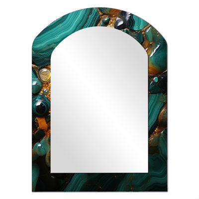 Spiritual Stone Malachite Renewal II - miroir décoratif décoratif asymétrique en pierre spirituelle